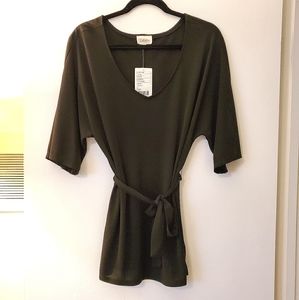 NWT Deletta x Anthropologie Dolman Sleeve Tie Waist Tunic